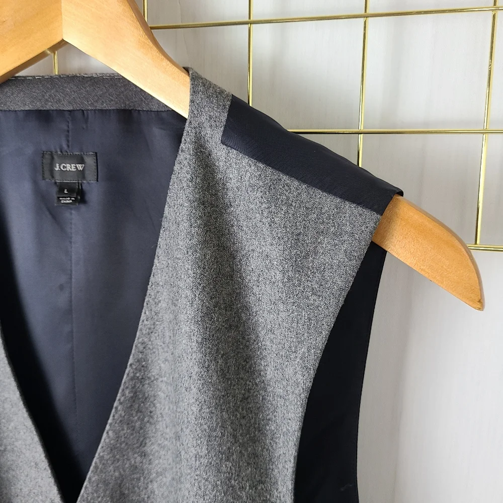 J. Crew Vitale Barberis Canonico Gray Wool Vest